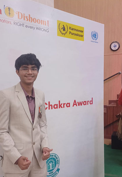 Agastyaa Goradia at the Karmaveer Global Fellowship event in Delhi NCR