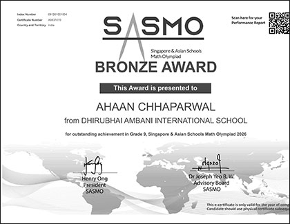 Ahaan Chhaparwal SASMO Certificate