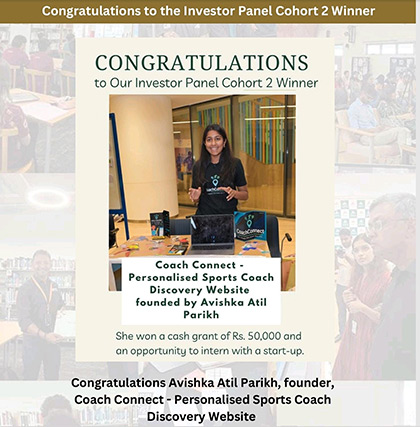 Avishka Parikh wins Investor Panel Cohort 2 for her startup Coach Connect