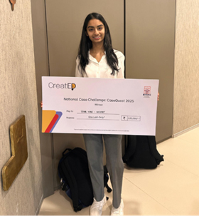 Tiana Dalal of IBDP Grade 11 part of the winning team at CaseQuest 2025
