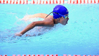 Kabir participated swimming trials