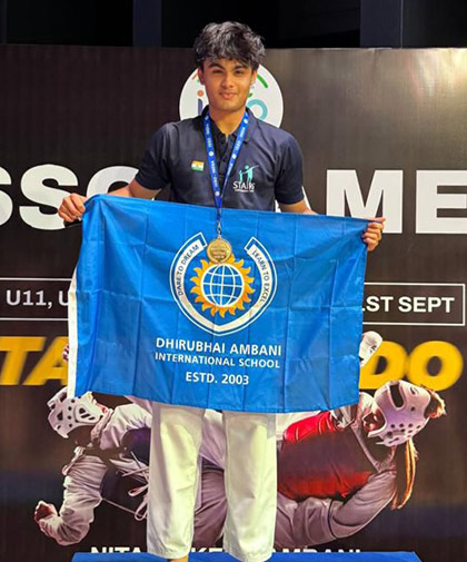 Zahaan Kapadia won Gold medal at the ISSO National Taekwondo Tournament